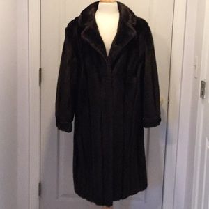 Faux sable fir coat
